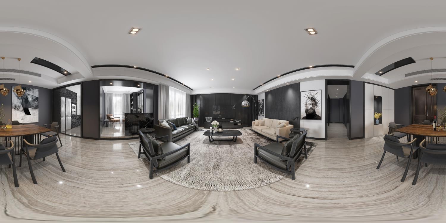 新世界新家園1-301現代風客廳全景